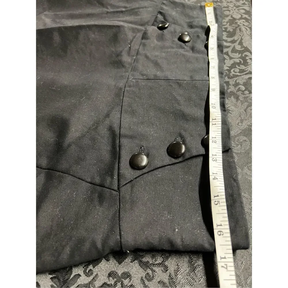Worthington Black Button Pencil‎ Below Knee Slit Office Skirt Sz. 14